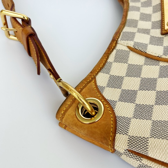 Louis Vuitton Galliera PM Shoulder Bag Hobo Damier Azur Leather White - Picture 6 of 11